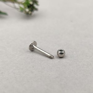 Labret din aur alb 14k